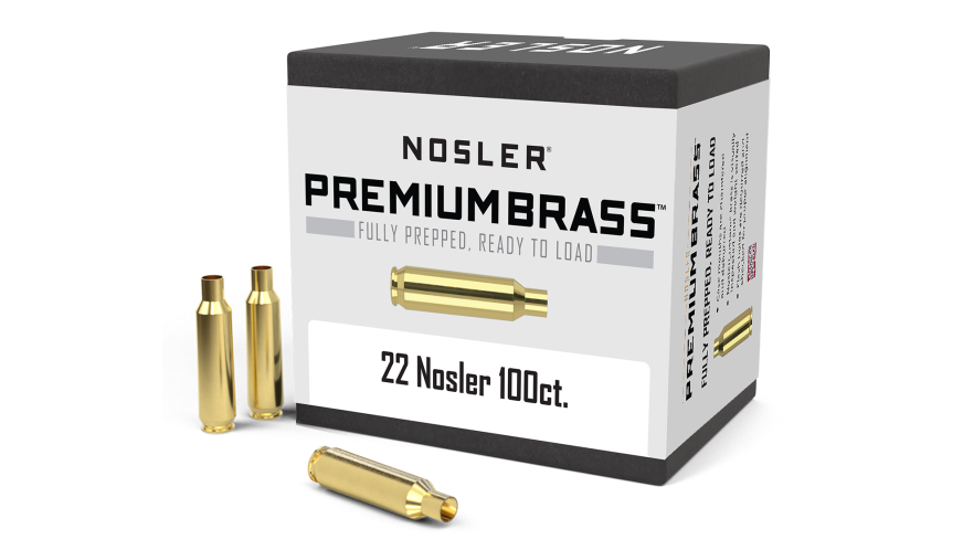 Nosler Premium Brass Box Brass - 22 Nosler (100ct) Brass 10067