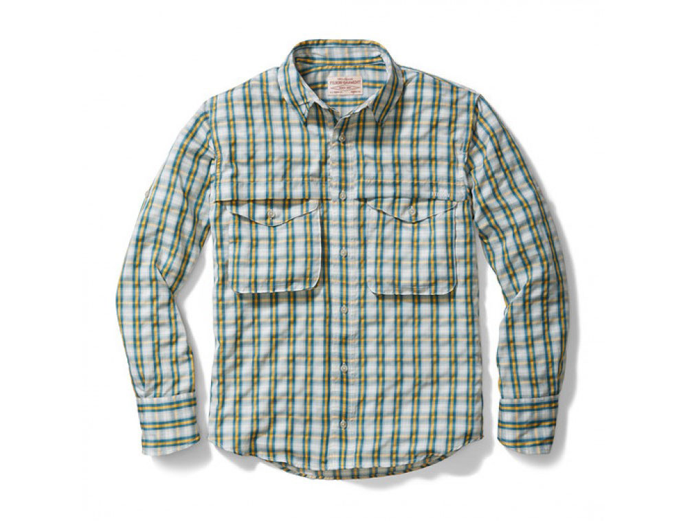 Filson Angler Shirt Amber Green Plaid SM 10604