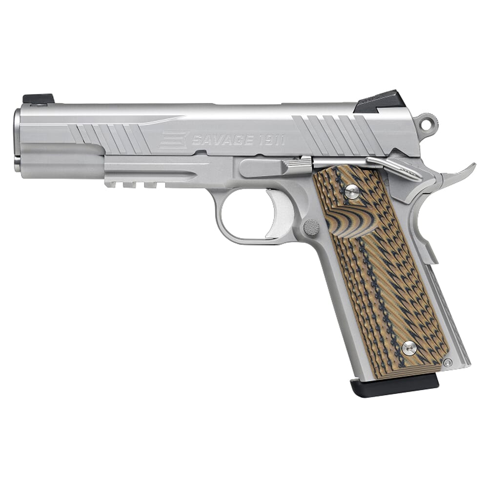 Savage Arms 1911 Gov't Style .45 ACP 5" 1:16 Bbl Stainless Semi-Auto Pistol w/Rail 67203