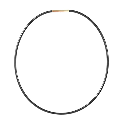 Alex Sepkus Black 3mm Silicone Necklace with Stainless Steel Core 16" 18K Bayonet