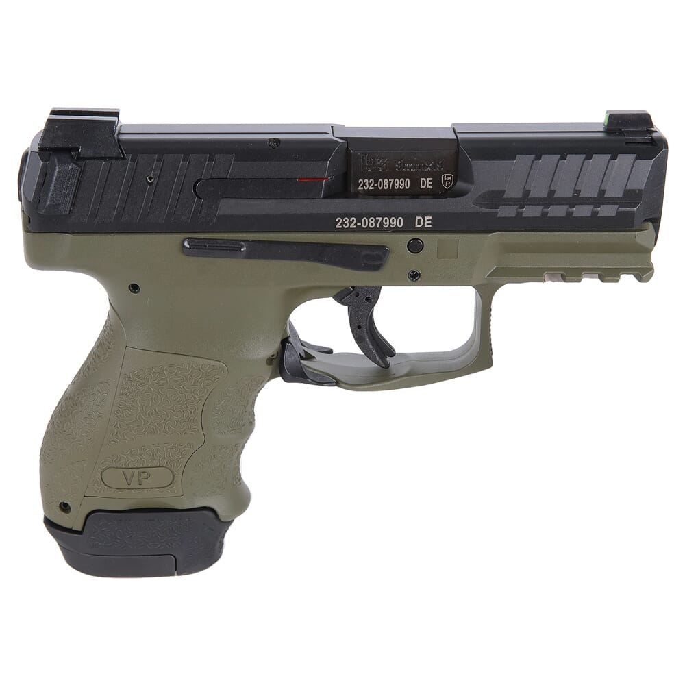 HK VP9SK 9mm 3.39" Bbl Green Subcompact Pistol w/(1) 15rd Mag, (2) 12rd Mags & Night Sights 81000815
