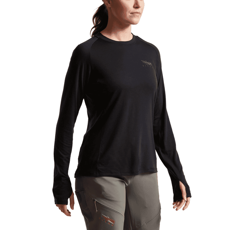 Sitka Gear Women's CORE Merino 120 Long Sleeve Crew Sitka Black X Large 600169-BK-XL