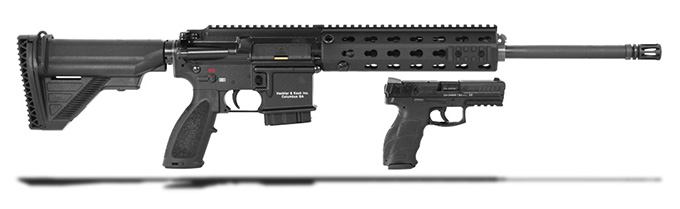 HK MR556A1 5.56 Rifle w/10rd mag, VP9 Black Pistol w/ (2) 10rd mags, & Explorer Case 81000460