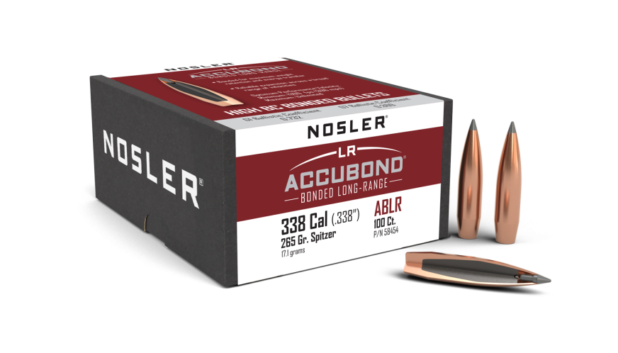 Nosler AccuBond Long Range ABLR - 338 265g SP (100ct, M/P of 3) Bullets 58454