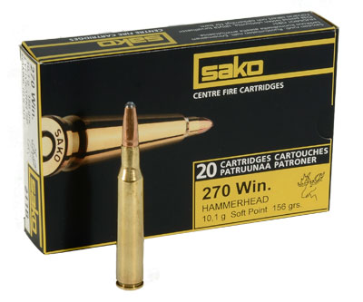 Sako 270 WIn 156gr Hammerhead Rifle Ammunition