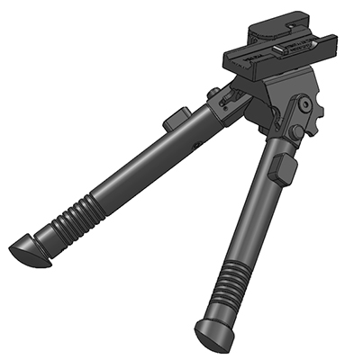 TRT Tactical Bipod, +/- 25 cant, QD, rubber feet BP-QD-R BP-QD-R