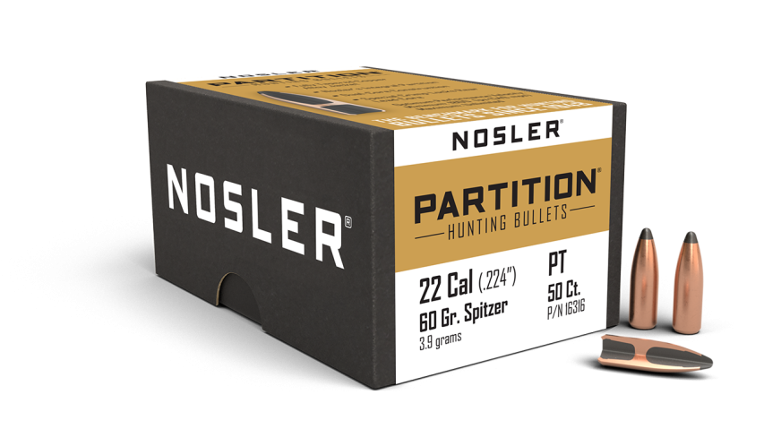 Nosler Partition P - 22 60g SP (50ct) Bullets 16316