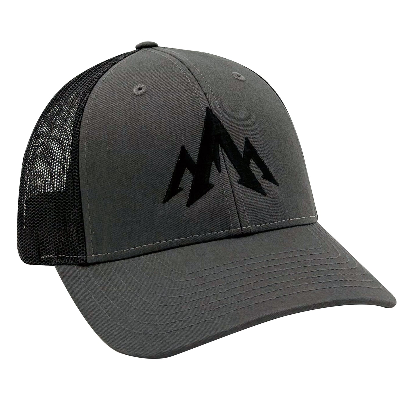 Pnuma Outdoors Mountain Icon Trucker Cap, Charcoal Color CP-MT-CH