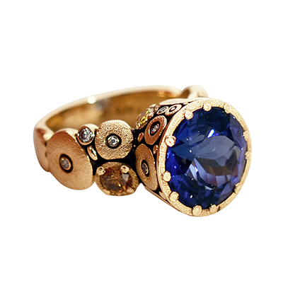 Alex Sepkus 18K and Diamond & Tanzanite "Orchard" Ring