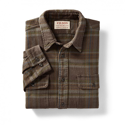 Filson Vintage Flannel Work Shirt BrownChGrn L FCO-015011 FIL-10689-BrownChGrn-L