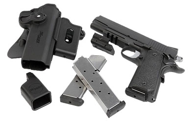 RAILED TACPAC, 1911 XO w/ 1913 Rail, Holster w/ Attached Mag Pouch, Laser Module, (2) Magazines 1911R-45-TACPAC