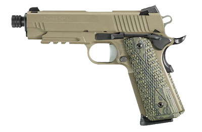 SCORPION, Flat Dark Earth Finish, Low Pro Night Sights, Ambi, Hogue Extreme Series G10 Grips + Magwe 1911CAR-45-SCPN-TB