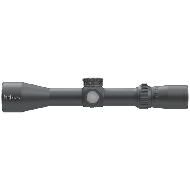 March Compact Tactical 2.5-25x52mm FD-2 Reticle 0.1MIL Illuminated Riflescope D25V52TIML-FD-2-800072