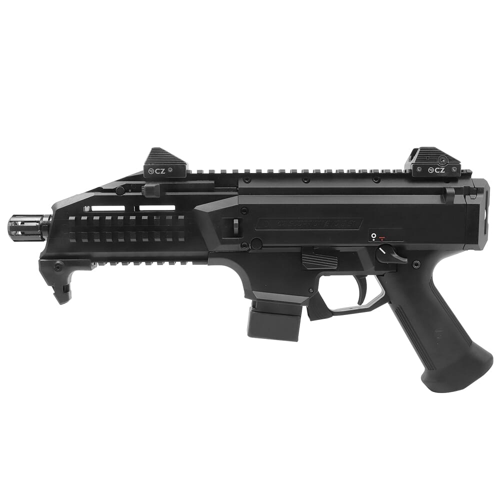 CZ-USA Scorpion EVO 3 S1 9mm 10rd 7.72" 1/2x28 Pistol w/Blk, Alum Adj Sights, Top/Bottom Rail, Ambi Manual Safety 01351