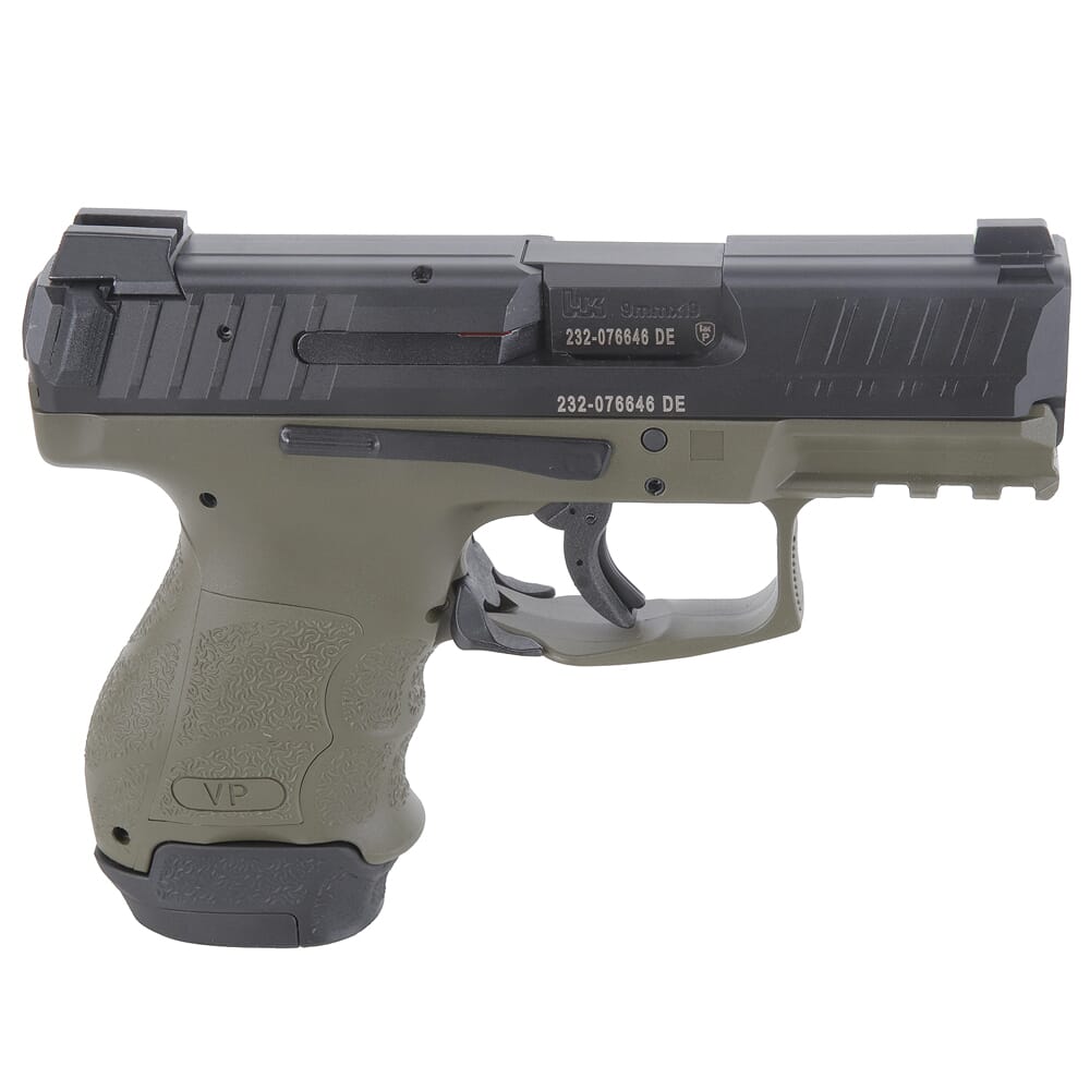HK VP9SK Subcompact 9mm Green (2)10rd Mags, (1) 13rd Mag, Night Sights 81000648