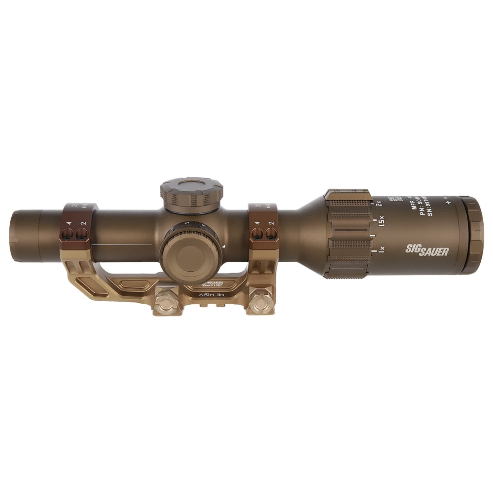Sig Sauer TANGO6T 1-6x24mm FL-6 Illum .2 MRAD FDE SFP Riflescope w/Capped Turret, ALPHA4 1.535" Mount & SVPS Kit SOT61SVPS