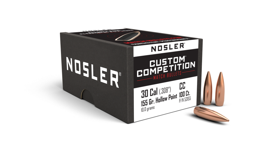 Nosler Custom Competition CC - 30 155g HPBT (100ct, M/P of 3) Bullets 53155