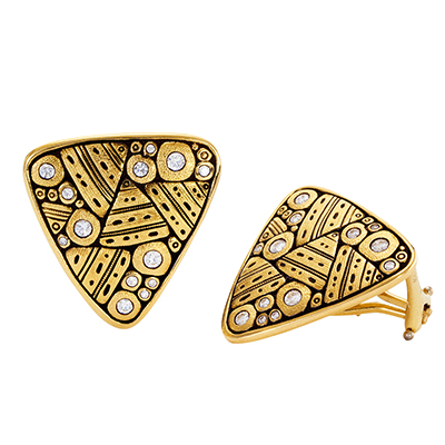 Alex Sepkus 18k and Diamond "Paved Garden" Earrings E-188D
