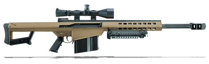 Barrett 82A1 50 BMG FDE 20&quot; Leupold Mark 4 M1 &amp; Rings 14022