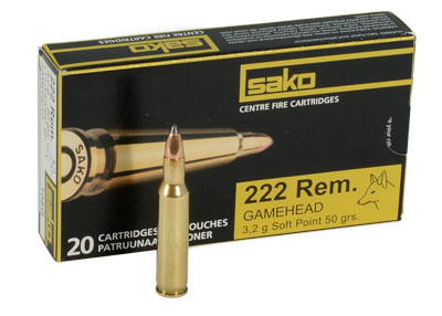 Sako 222 Rem 50gr Gamehead Rifle Ammunition