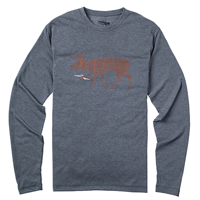 Sitka Deer Sketch Tee LS Lead Small|20036-PB-S