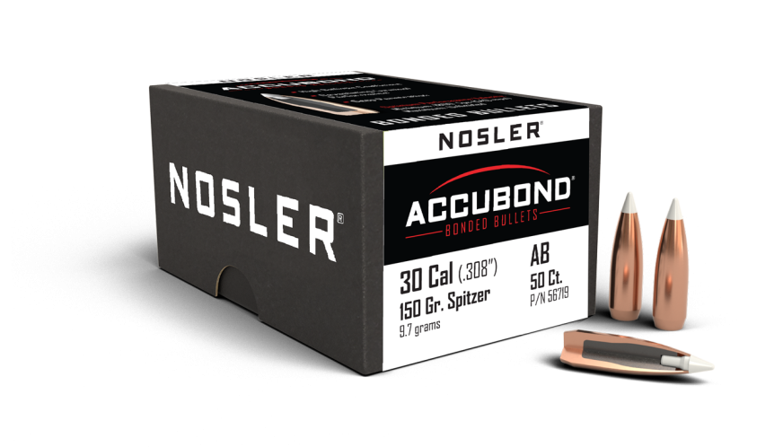 Nosler AccuBond AB - 30 150g SP (50ct, M/P of 3) Bullets 56719