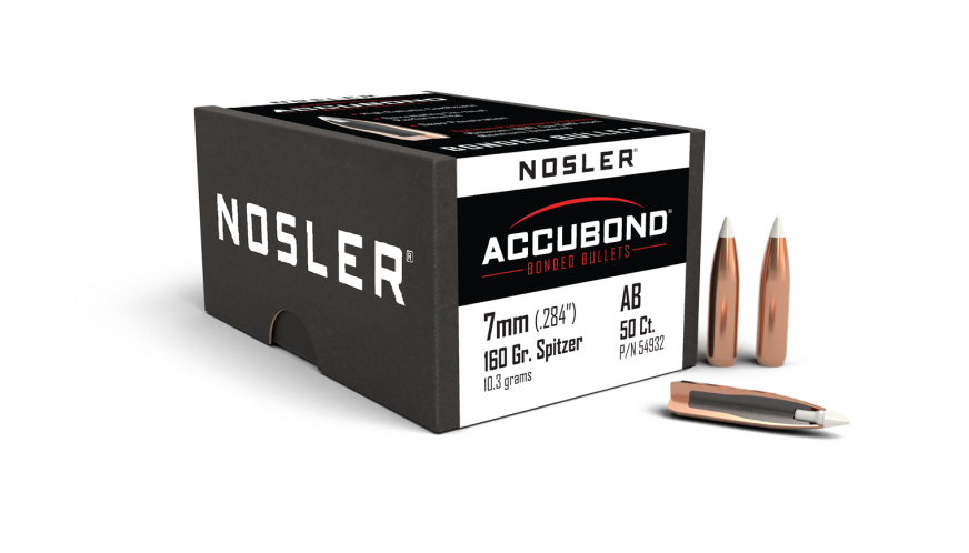 Nosler AccuBond AB - 7mm 160g SP (50ct, M/P of 3) Bullets 54932