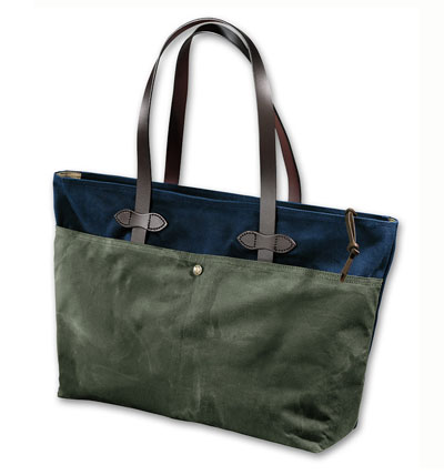 Filson LG Navy/Otter Green Zip Tote FIL-70086-YO