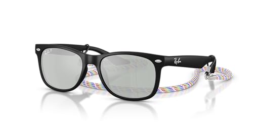 Ray-Ban Junior New Wayfarer Rubber Black Green Mirror Silver Polar 0RJ9052S-7028Y447