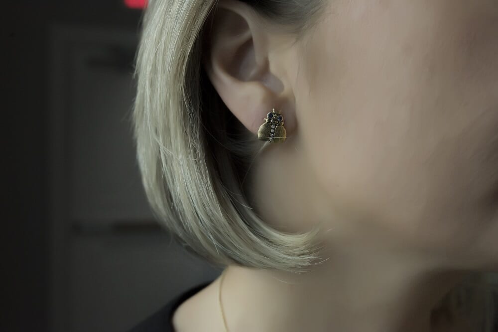 Alex Sepkus 18K Sapphire and Diamond Entomology IV Earrings