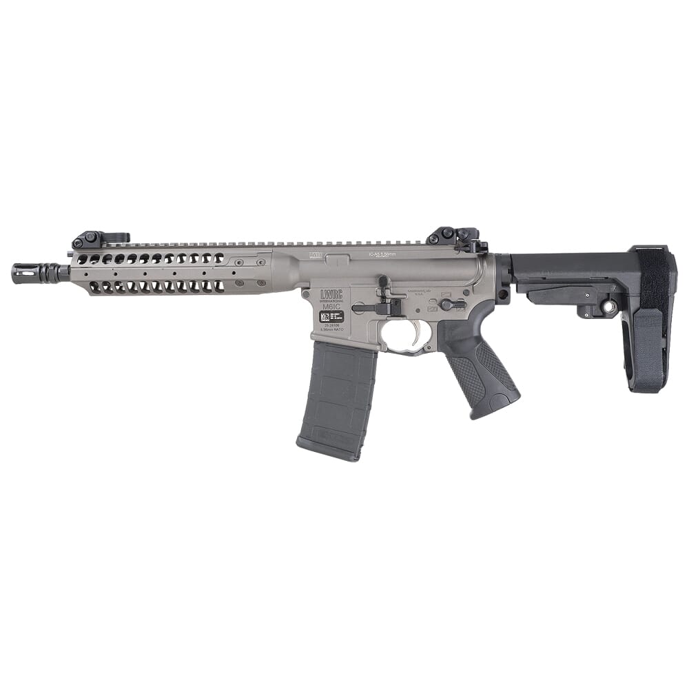 LWRC IC-A5 .300 Blackout 10.5" 1:7" 1/2x28 Bbl Tungsten Grey Pistol w/SBA3 Brace ICA5P3TG10SBA3