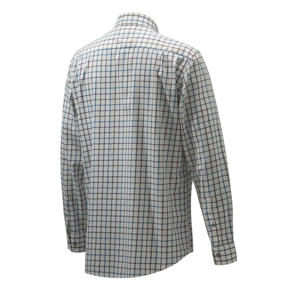 Beretta Wood Plain Collar Shirt White/Light Blue Check X Large LU801T1645019GXL