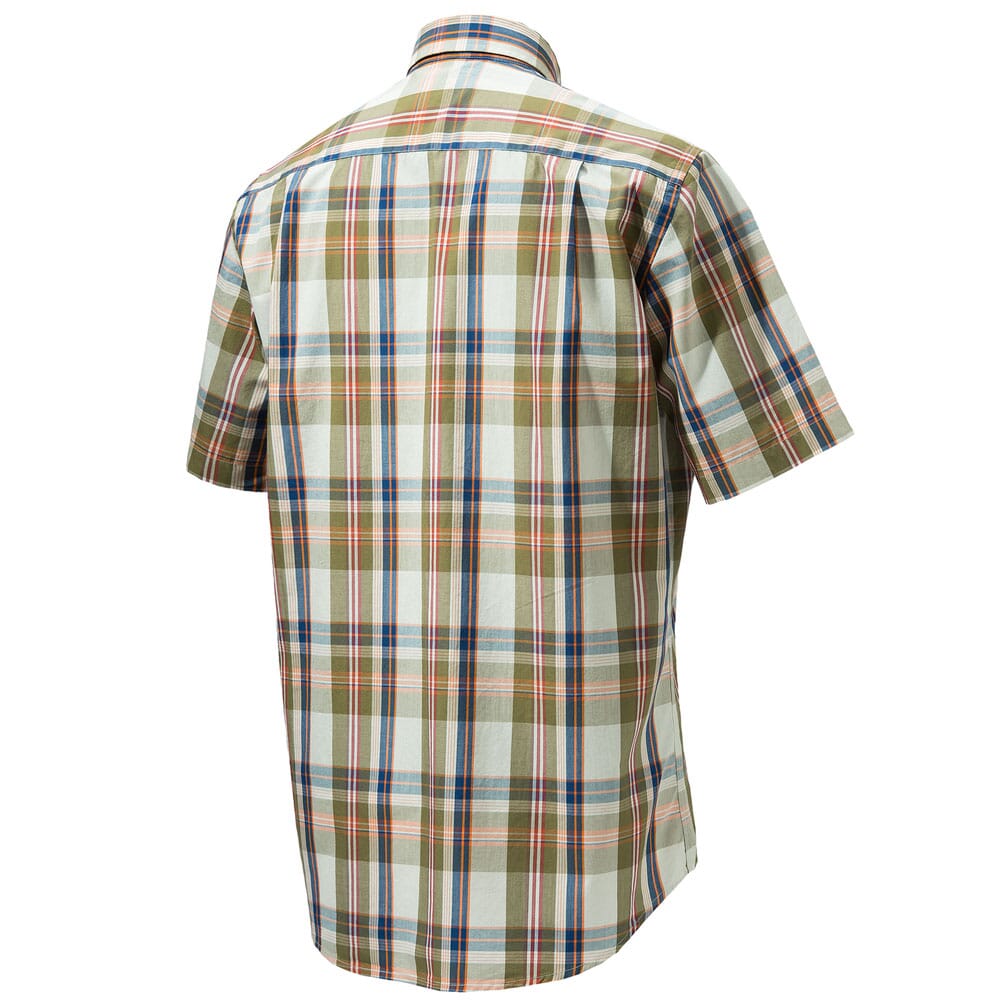 Beretta Drip Dry SS Shirt Beige/Green Check Small LU520T1533012PS