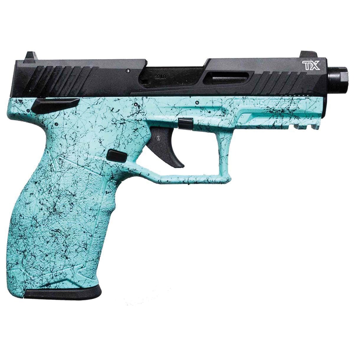 Taurus 2TX22 .22 LR 4&quot; CYN Splat BK/BK Pistol w/(1) 16rd Mag &amp; (1) 22rd 1-2TX22141SP4
