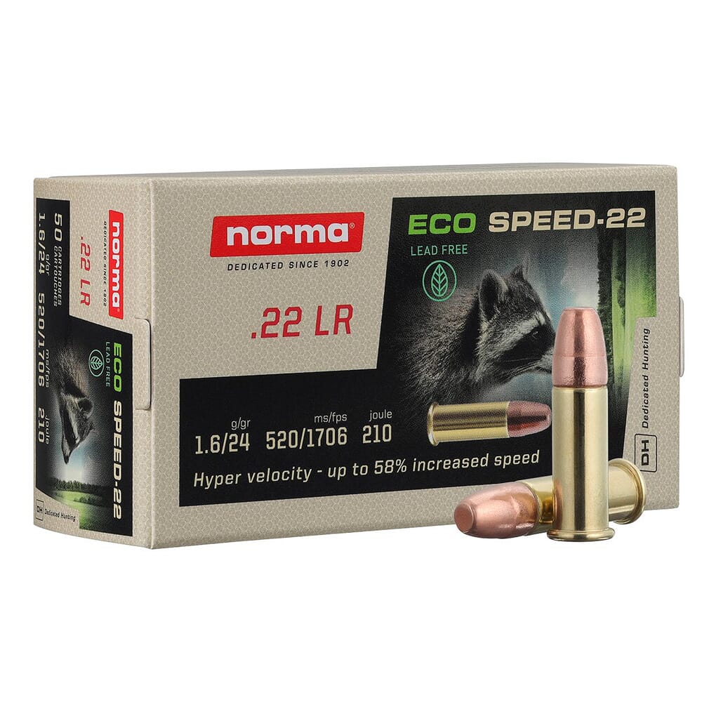Norma ECOSpeed .22 LR 24gr Lead-Free Extreme Velocity Rimfire Ammo (50/box) 2423773