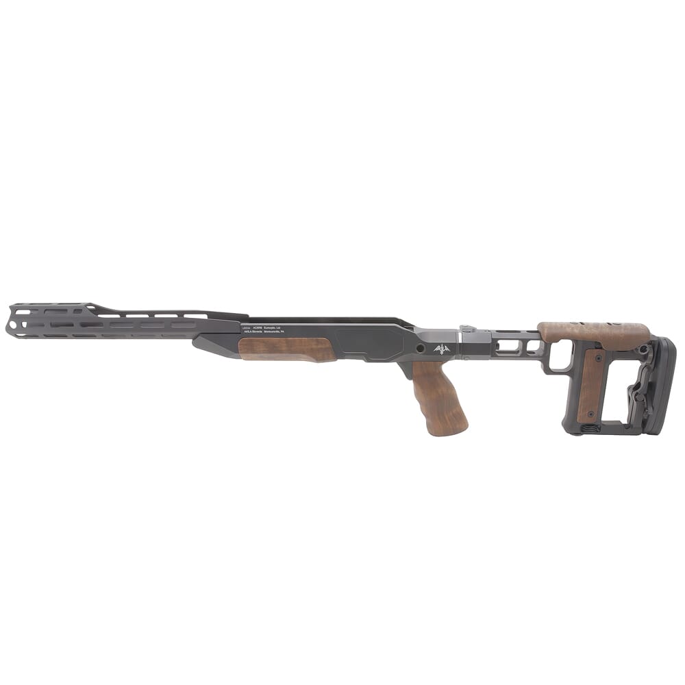 AKILA Chassis System Suitable for Blaser R8 Bolt Action Rifle w/Walnut Fittings, Folding Right RH/LH Black w/AKILA Adj. Buttstock 101ACSR8WWFR