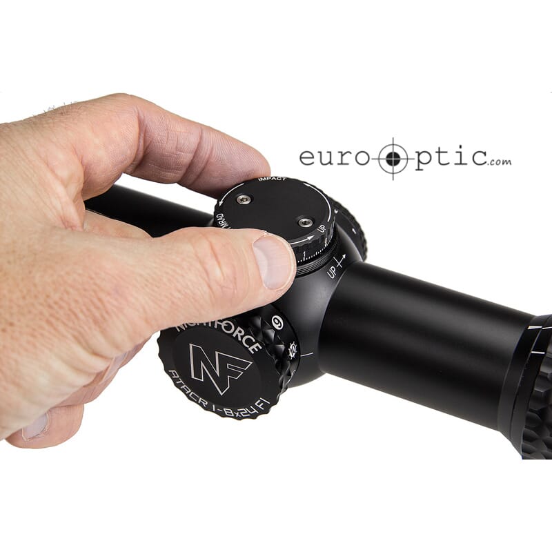 Nightforce ATACR 1-8x24mm F1 .1mrad - NVD - Capped Adj - PTL FC-DM C597 Turrets Exposed