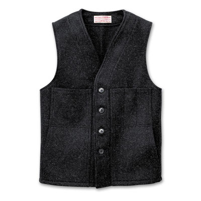 Filson 40 Charcoal Mackinaw Wool Vest 10055