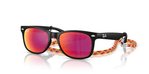 Ray-Ban Junior New Wayfarer Rubber Black Brown Mirror Orange 0RJ9052S-70286Q47