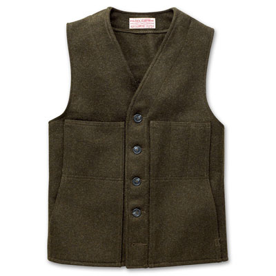 Filson Xlong Mackinaw Vest ForestGrn XL-LONG FCO-012351 FIL-10056-ForestGrn-XL-LONG