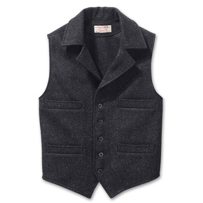 Filson LG Charcoal Mackinaw Western Vest 10057