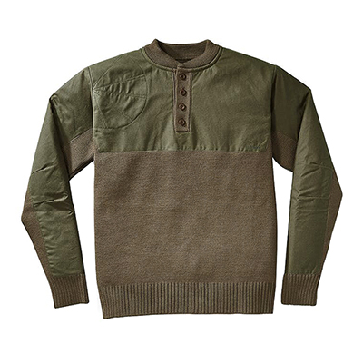 Filson Henley Guide Sweater Peat Green LG 10692