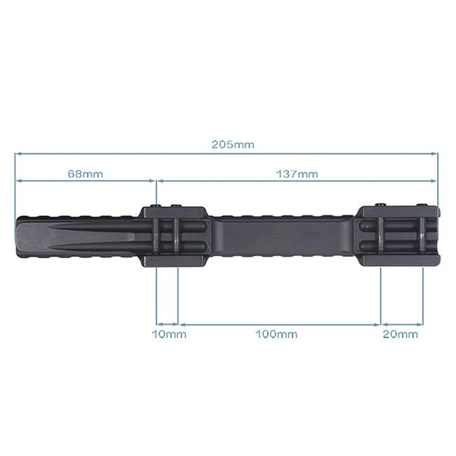 Contessa SLITTA Picatinny Rail for Merkel ELIX-SABATTI SAPHIRE PH66-NV-CONTESSA