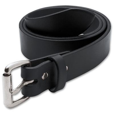 Filson 34 Black/Stainless 1.25" Leather Belt 63203001210
