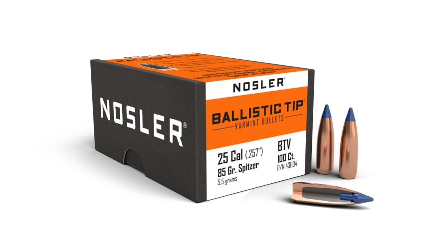 Nosler Ballistic Tip Varmint BT - 25 85g SP (100ct, M/P of 3) Bullets 43004