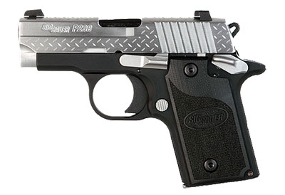 DIAMOND PLATE, Two-Tone, SIGLITE Night Sights, "Diamond Plate" Engraving, Black G10 Grips 238-380-DP