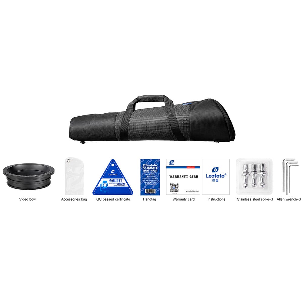 Leofoto LM Series LM-364CL Long Tripod w/75mm Video Bowl & Bag LM-364CL