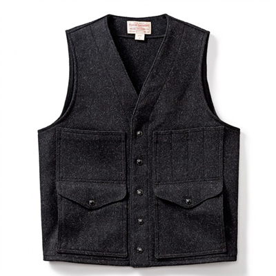 Filson Mackinaw Wool Cruiser Vest Charcoal XL 10549