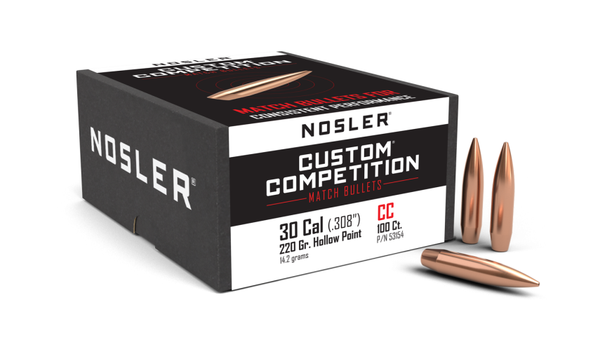 Nosler Custom Competition CC - 30 220g HPBT (100ct, M/P of 3) Bullets 53154
