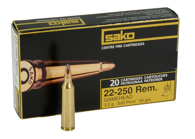Sako 22-250 Rem 50gr Gamehead Rifle Ammunition